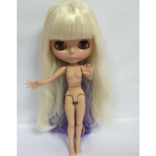 Joint body Nude blyth Doll Mixed hair tan skin Factory doll Suitable For DIY Change BJD Toy For Girls