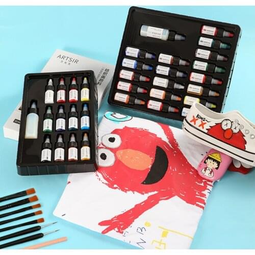 Textile Fiber Paint Hand Painting Clothes Shoes T-shirt Canvas Painted Dyed Cloth Diy Acrylic Paint Waterproof Does Not Fade