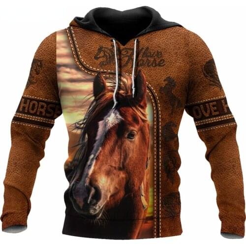 CLOOCL Beautiful Animal Horse 3D Printed Autumn Men Hoodies Long Sleeve Unisex Pullover Zip Hoodie Streetwear Sudadera Hombre