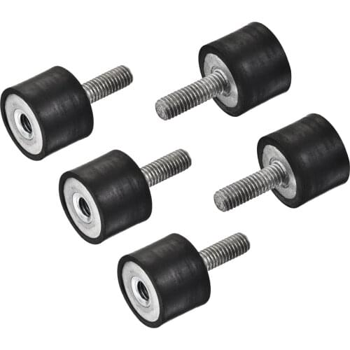 Uxcell M6 Rubber Mounts Male/Female Shock Absorber, D20mmxH15mm 5 Pcs
