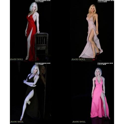 VSTOYS 1:6 19XG49A/B/C female doll red purple black evening dress split dress girl Slim clothing accessories in stock