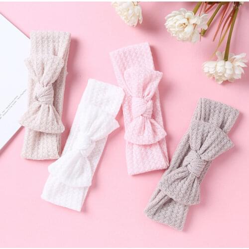 Newborn Knit Turban Handmade Bow Headbands Knotted Hair Bow Headband Children Girls Hair Accessories Props Headwear HB093D