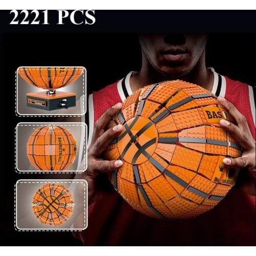 1:1 Basketball Model Building Blocks Sports Court Game Ball Collection High-Tech Bricks Educational Toys for Children Xmas Gifts