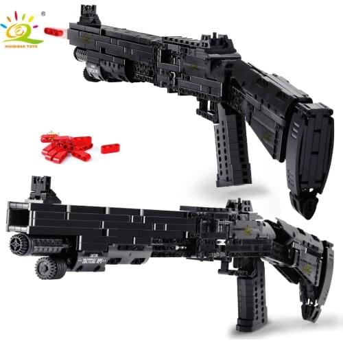 HUIQIBAO 1061PCS Benelli M4 Super 90 Model Building Blocks Set Technical Assembly Bricks City DIY Weapon Game Gun Children Toys