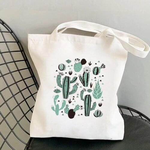 2021 Shopper Cacti Cactus desert Printed Tote Bag women Harajuku shopper handbag girl Shoulder shopping bag Lady Canvas Bag
