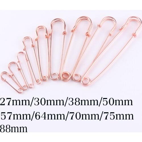 30 Pcs Rose Gold Safety Pins,Garment Pins,Stitch Marking Pins,Kilt Pins Broochs-Multisize-27/30/38/50/57/64/70/75MM