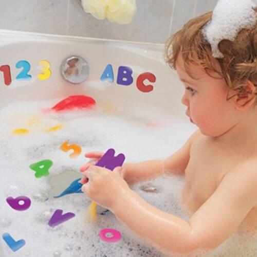 36pcs/Set Alphanumeric Letter Puzzle Baby Soft EVA Kids Baby Water Toys For Bathroom Early Educational Suction Up