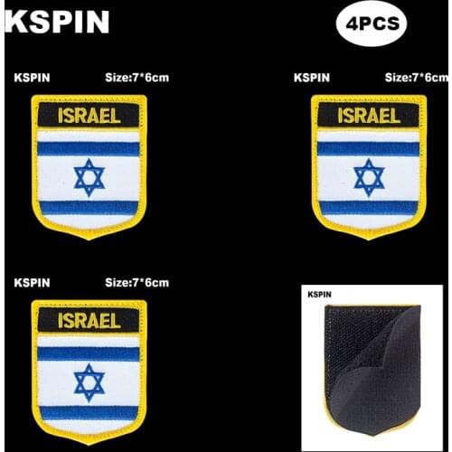 National Flag Patch Hook Loop Israel Badges Armband 3D Stick on Jacket Backpack Stickers