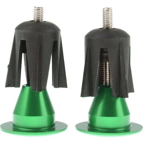 1 Pair Aluminum Bicycle Handlebar Grips Handle Bar Cap End Plugs - Green