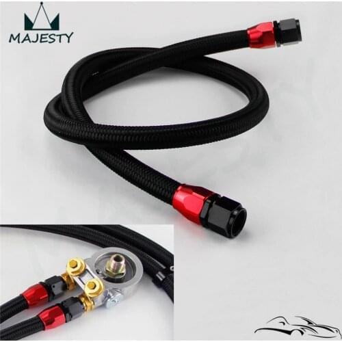 AN10 STEEL/NYLON BRAIDED 1.2M / 3.6 feet OIL LINE with adapter for oil cooler