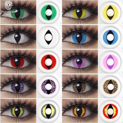 Anime Cosplay Color Contact Lenses for Eyes Cats Eye Lens Sasuke Kakashi Sharingan Colored Lenses Black Blue Contact Lens