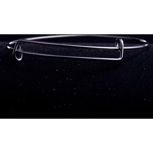 Bespmosp 50PC/Lot Silver Plated DIY Bangle Bracelet Adjustable Expandable Wire Charm Jewelry Making For Women Fashion Hot