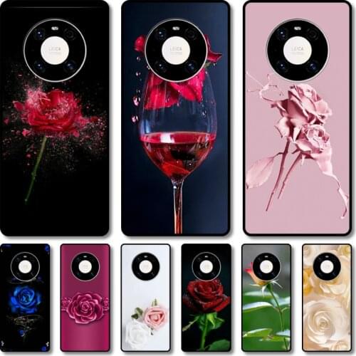Colorful rose Phone Case For Huawei mate 40 30 10 20 40 8 9 Lite Z Pro RS black cell shell