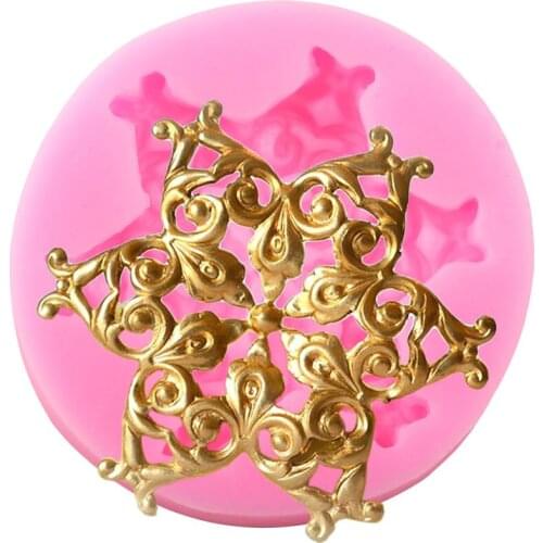 Flower Border Silicone Molds Baroque Relief Cupcake Topper Fondant Cake Decorating Tools Candy Clay Chocolate Gumpaste Moulds