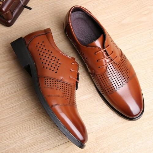 Business Shoes Men Sandals Summer Loafers Mens Dress Shoes Plus Size Luxury Men Shoes Leather Zapatos De Hombre De Vestir Formal