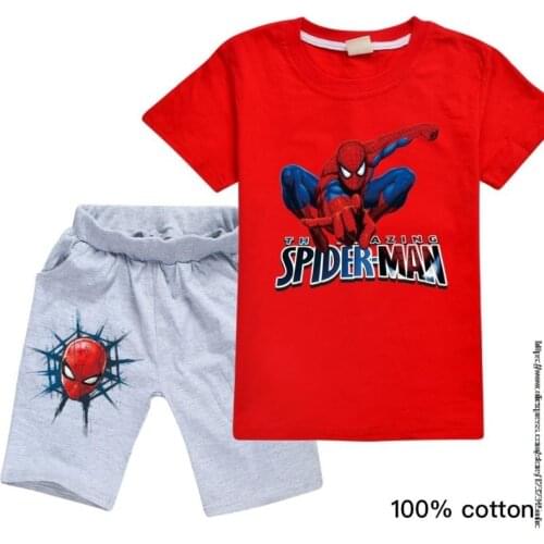 Disney T Shirt clothing set boys tshirt Kids T-Shirt SpiderMan Tee Shirt summer Short Sleeve Print Tshirt