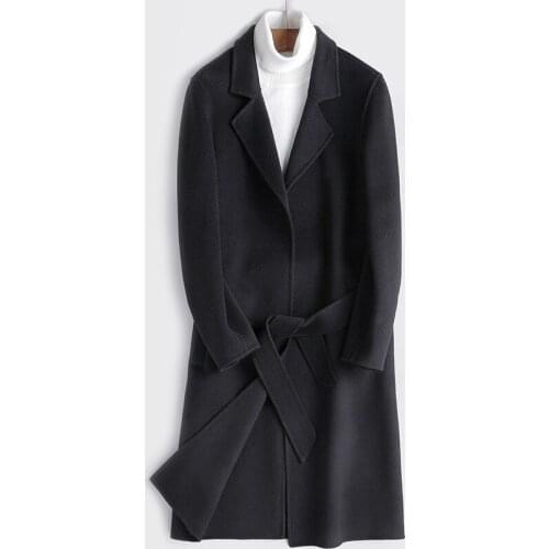 Double-side Woolen Coat Autumn Winter Jacket Men Real Wool Coats Streetwear Windbreaker Long Jackets Abrigo Hombre MY1879