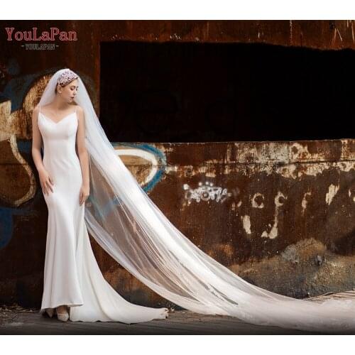 YouLaPan V30 2 Tier Cathedral Wedding Veil 3 Metre Long Wedding Veils Elegant Wedding Accessories