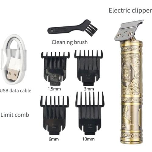 Electric Hair Clipper Professional Shaver Beard Trimmer Men Cordless Retro Oil Head Carving Hair Trimmer Barber Haircut D8