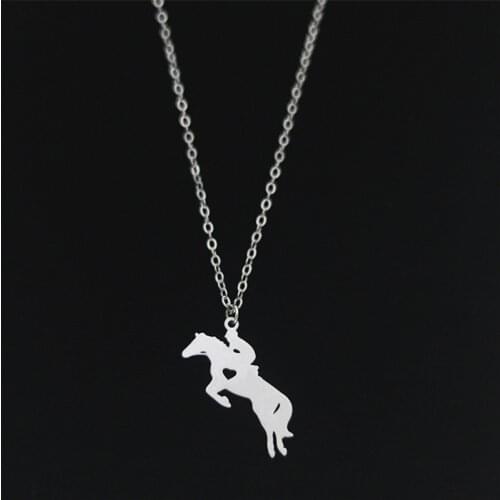 Elfin 2019 Trendy Horsemanship Stainless Steel Necklace High Quality Horse Heart Pendant Necklace Women Fashion Jewellery Gift