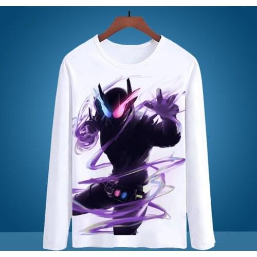 Kamen Rider Build Cosplay T Shirt Kamen Rider Zi-O Print Long Sleeves T-Shirt Spring Autumn Casual Top Tee Costume Streetwear