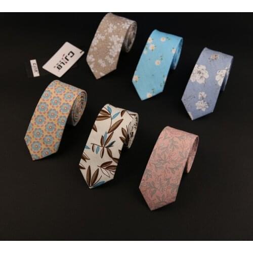 New Fashion Women Mens Narrow Wedding Neck Tie Cotton Print Floral Skinny Slim 6cm Designers Neckties 10pcs/lot