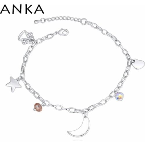 ANKA Hot New Design Charm Beautiful Moon and Star with Crystal charm bracelet Crystals from Austria #113705