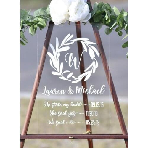 Love timeline- acrylic wedding sign, wedding signage, modern wedding calligraphy, monogram sign, our story acrylic sign, wedding