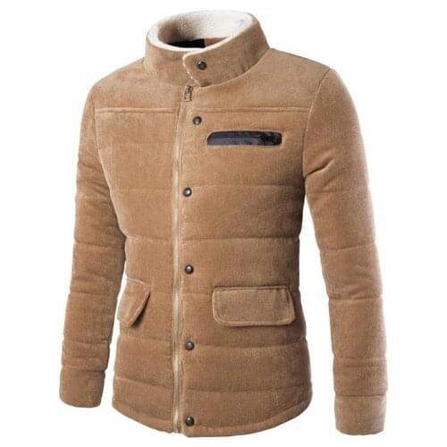 Mens casual cotton corduroy cashmere jacket super warm cotton
