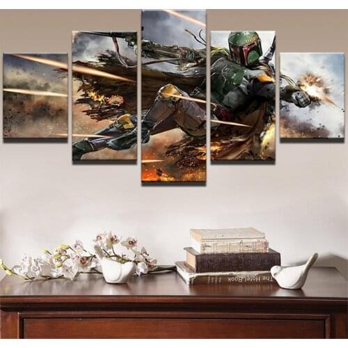 5 Piece Wall Art Canvas Game Figure Picture Mechanical Warrior Posters And Prints Modern Living Room Decoration Paintings