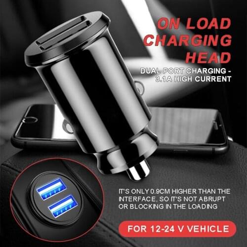 New Arrival Dual USB Car Charger Suitable for iPhone Samsung Cigarette Lighter Socket Adapter Car Interior Replacement Parts
