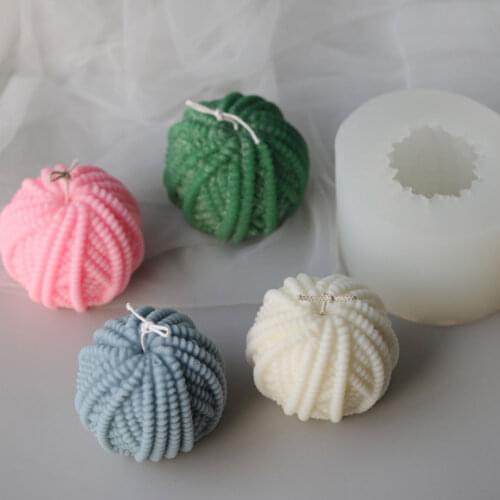 New DIY Candles Mould Ball of yarn Aromatherapy Plaster Candle 3D Silicone Mold Hand-made Soy Aroma Wax Soap Candles Mold