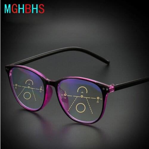 Progressive multifocal reading glasses men and women universal blue light radiation-proof reading glasses both near and far