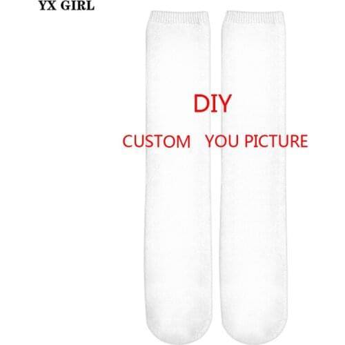 YX Girl Drop Shipping DIY Picture Printing Men/Women 3D Custom DIY Socks Unisex Fashion Hip Hop Socks Ankle Sock Wholesale