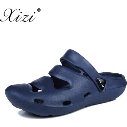 XIZI Hot new 2018 summer mens sandals fashion hollow breathable beach slippers slippers EVA massage slippers unisex sandals