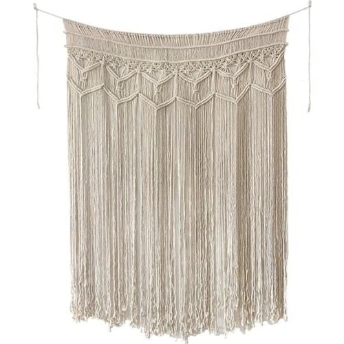 Bohemian Macrame Wall Hanging Tapestry Handmade Woven Fringe Tassels Garland Banner Window Curtain Panel Party Decor