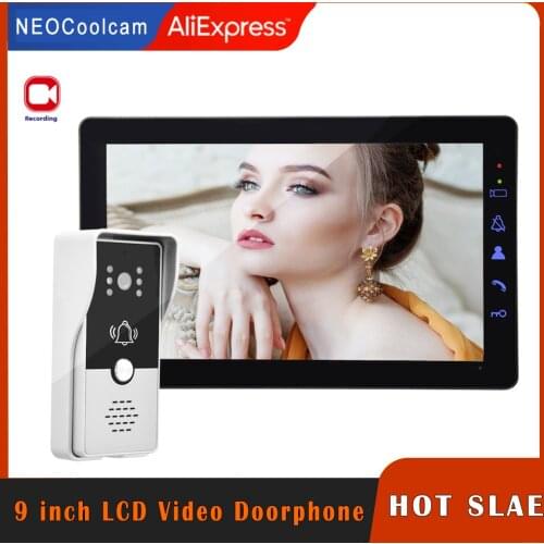 NEOCoolcam Home Intercom Video Door Phone 9 inch Monitor 1200TVL Doorbell Camera Recording intercom IR Night Vision Camera