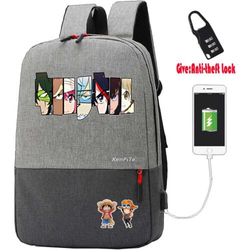 Japan anime AKamega KILL backpack Anti-theft USB Charging men women Laptop Rucksack Travel Bagpack student book backpack