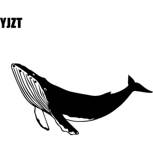 YJZT 6CM*18CM Handsome Whale Pattern Decal Dress Car Vinyl Personalized Car Stickers Black/Silver C30-0203