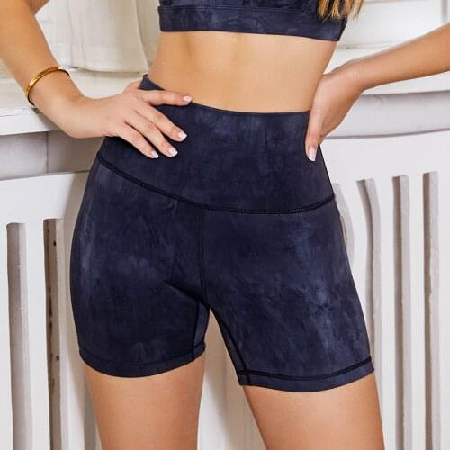 Womens Yoga Shorts Sexy High Waist Tie-dyed Tummy Control Butt Scrunch Push Up Seamless Super Soft Stretchy Gym Workout Shorts