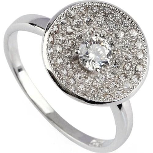 Fleure Esme Luxury Wedding rings Jewelry for women dropshipping Clearance White Cubic Zirconia Rhodium Plated R3196 size 6 7 8 9