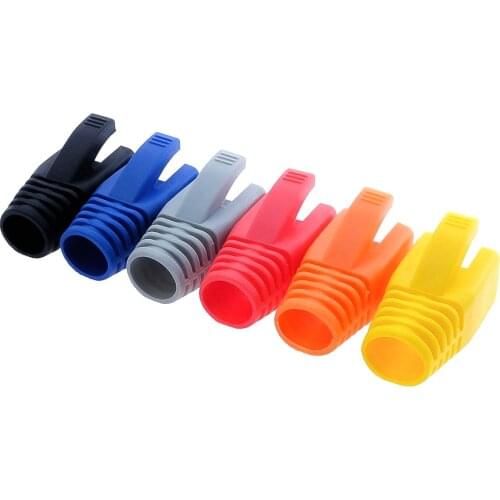 10pcs Colorful Cat7 Cat6a Cat6 RJ45 Caps Ethernet Network Cable Strain Relief Caps RJ45 Connector Boots 8.5/7.0mm HY1535 HY1533
