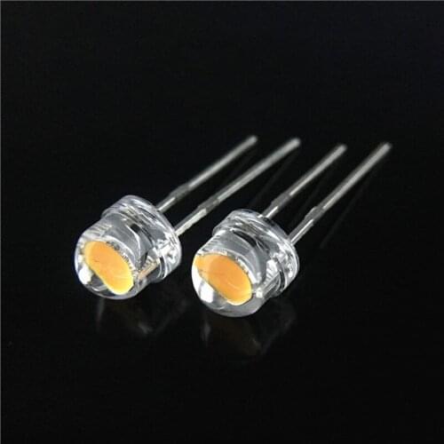 100pcs Led Chip warm white light beads 5mm F5 straw hat ultra brightness lamp beads leds for diy uv diode led plate backlight