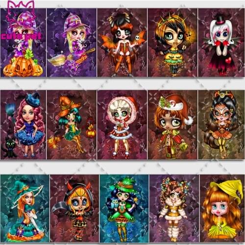 5D DIY Full Round Drill cute Cartoon girl Mosaic Diamond Painting Art Craft Beadwork Rhinestones Home Wall Decoration child Gift