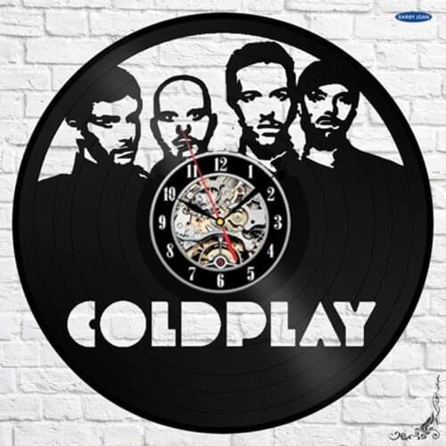 Coldplay Vinyl Record Wall Clock Decor Fan Art Handmade Unique Design Original Gift duvar saati