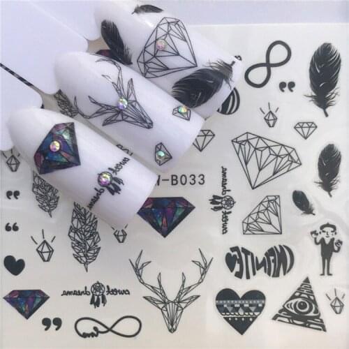Gem Plume Geometry Nail stickers art decorations slider adhesive Water Transfer decals manicure lacquer accessoires polish foil