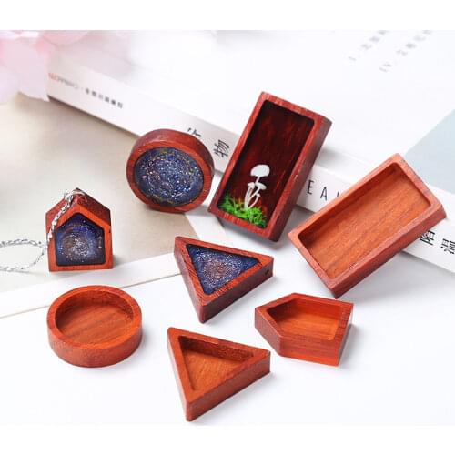 1 piece Wood Pendent Bezel Blank Frame Triangle Resin Jewelry Making DIY Findings
