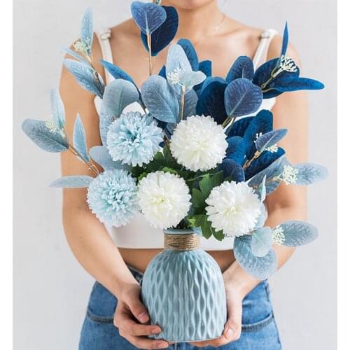 Artificial Flower Vase Party Decoration salon Home Plastic Imitation Ceramic Flower Pot wedding Basket Arrangement garden