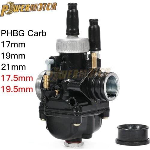 PHBG MOTOS 17mm 19mm 21mm Dellorto Black Racing Carburetor Carb 50cc 100cc BWS100 for Puch Yamaha Zuma Motorcross Dirt Bike ATV