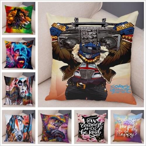 Kenya Cartoon Custom Letter Cushion Cover for Sofa Home Decor Pillow Case Short Plush 45*45cm Pillowcase